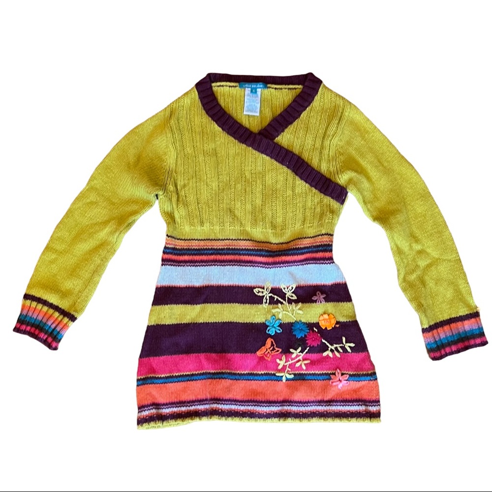 Deux Par Deux Multicolored Striped Sweater